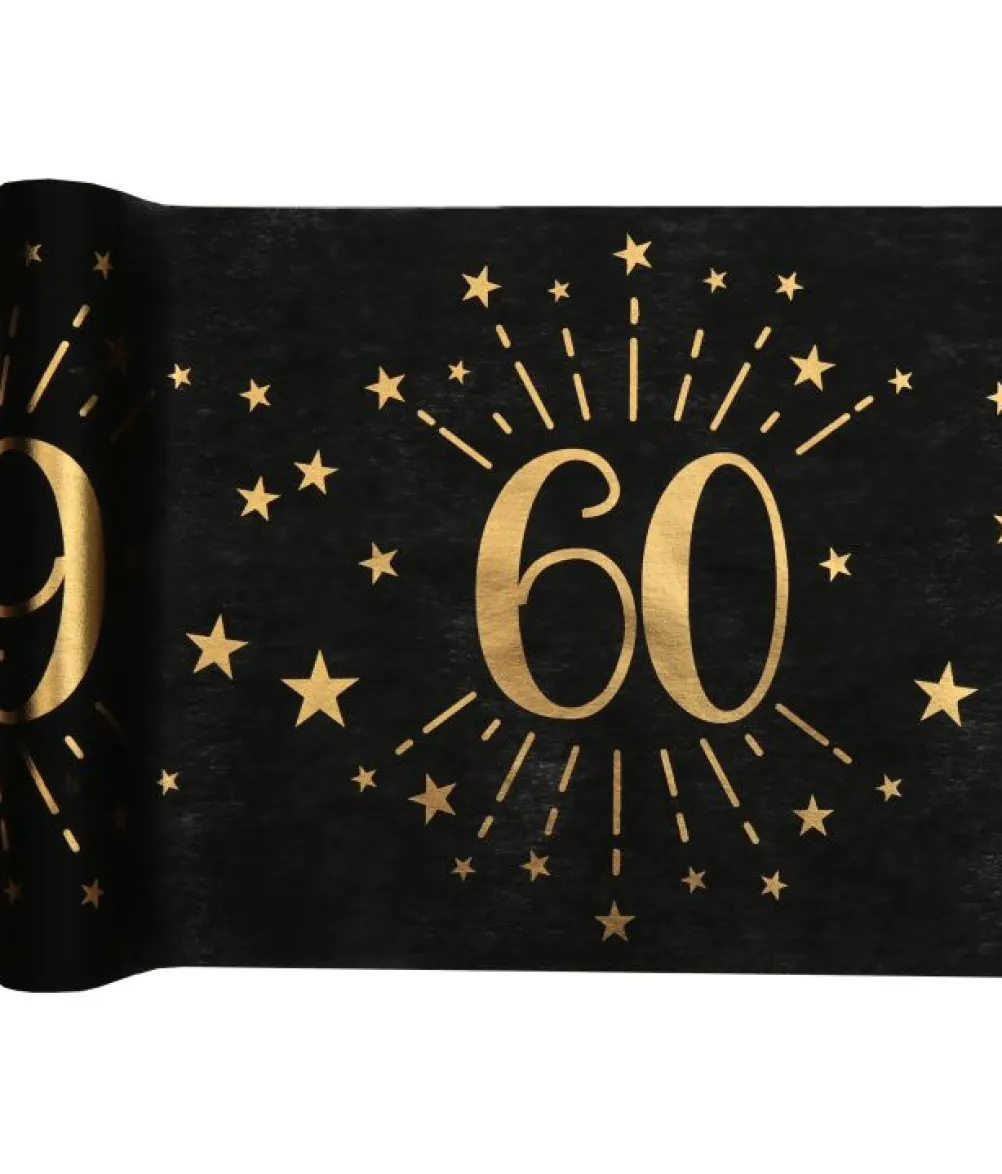 Sort og guld bordløber, 60 år