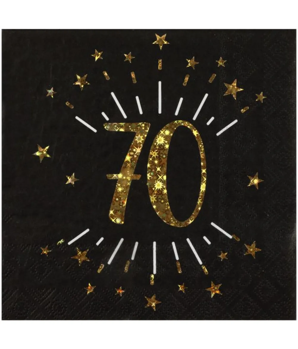 Sort og guld servietter, 70 år