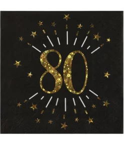 Sort og guld servietter, 80 år