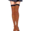 Sort og orange stribede stockings