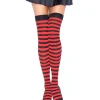 Sort og rød stribede stockings