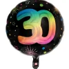 Sort og regnbue folieballon, 30 år