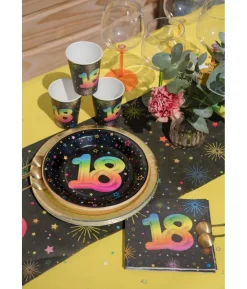Sort og regnbue servietter, 18 år