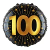 Sort 100 år folieballon, 46 cm