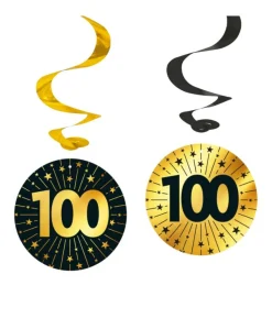 Spiraler i sort og guld, 100