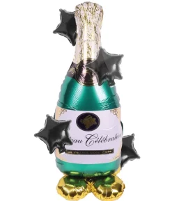 Stående champagneflaske folieballon