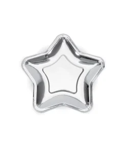 Stjerne tallerkner metallic, Sølv