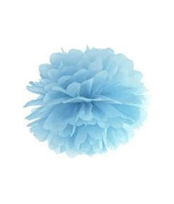Stor pompon pastelblå