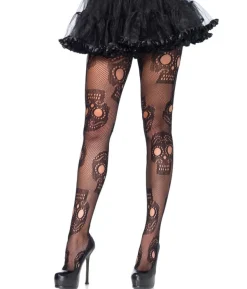 Sugar skull strømpebukser XL