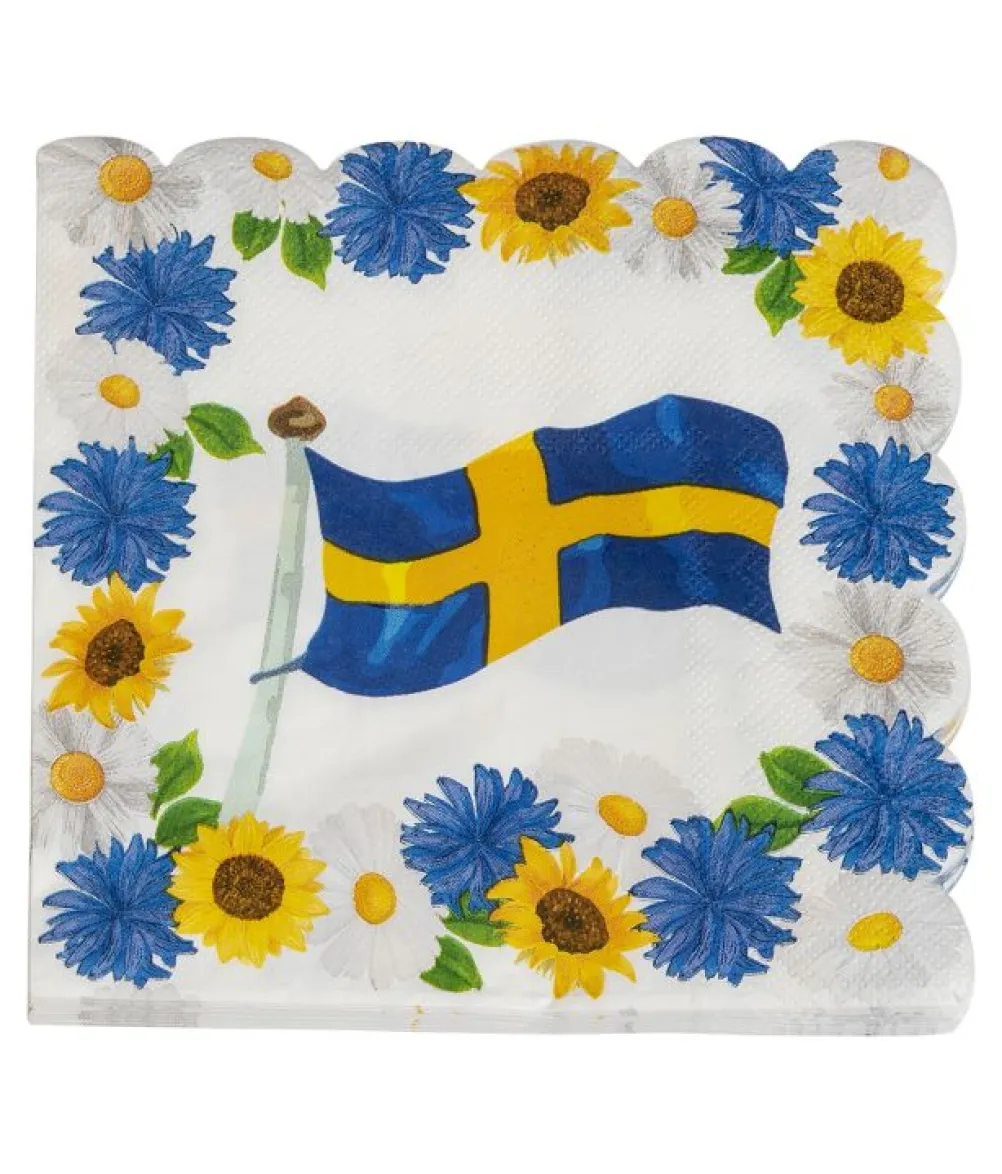 Svensk flag servietter, 25x25cm