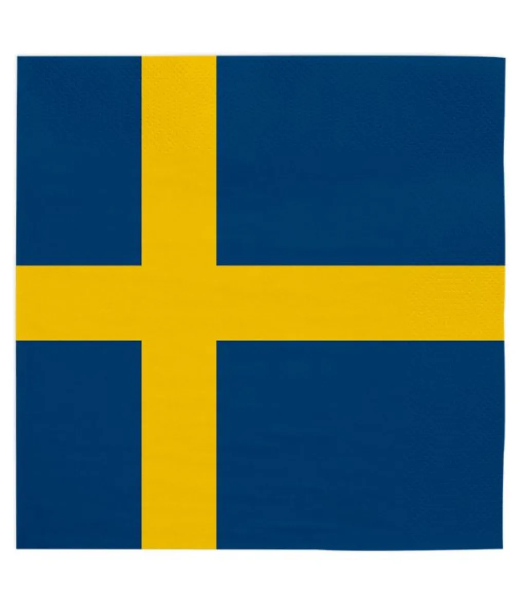 Sverige flag servietter, 20 stk