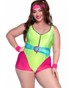 80s Workout Diva kostume Plus