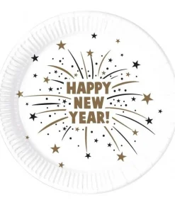 Tallerkerner Happy New Year, 12 stk