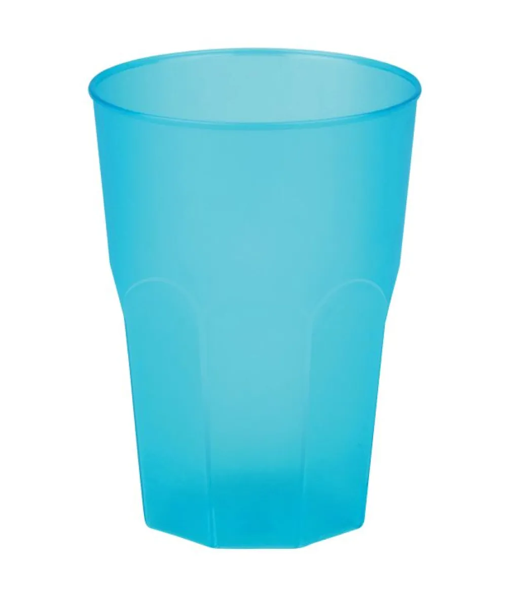 Turkis plast drikkeglas 420ml, 6 stk