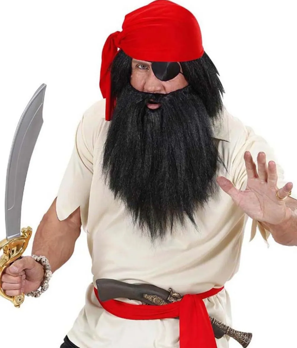 Vildmand paryk og skæg, sort