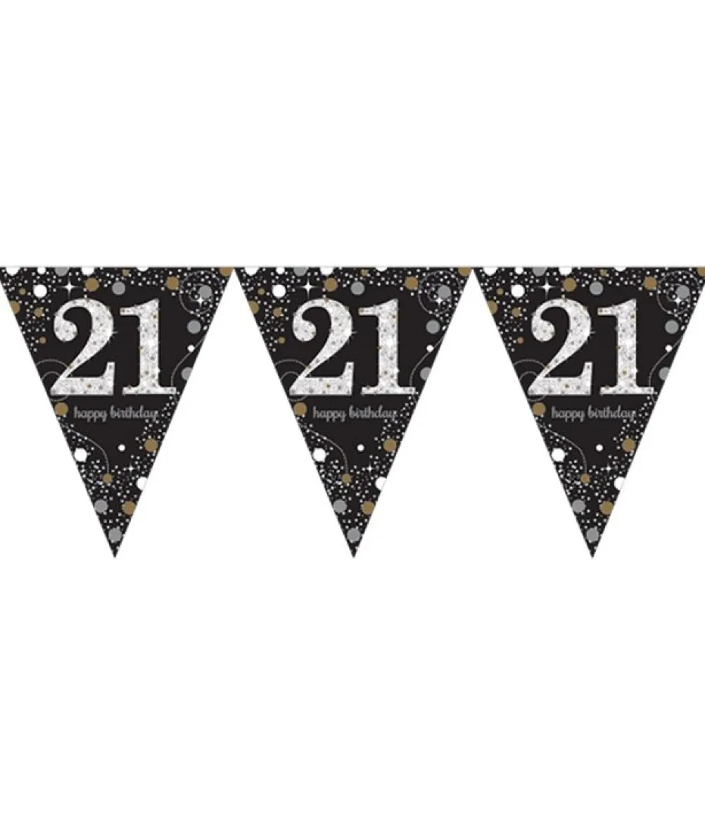 Vimpelguirlande 21 år Sparkling