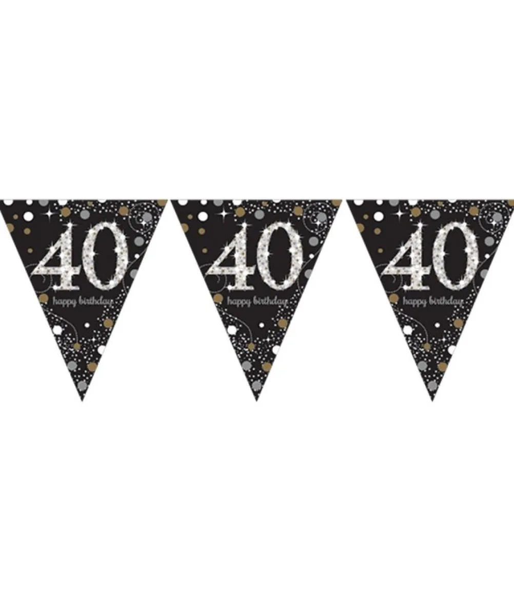 Vimpelguirlande 40 år Sparkling