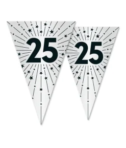 Vimpelguirlande 25 sølv