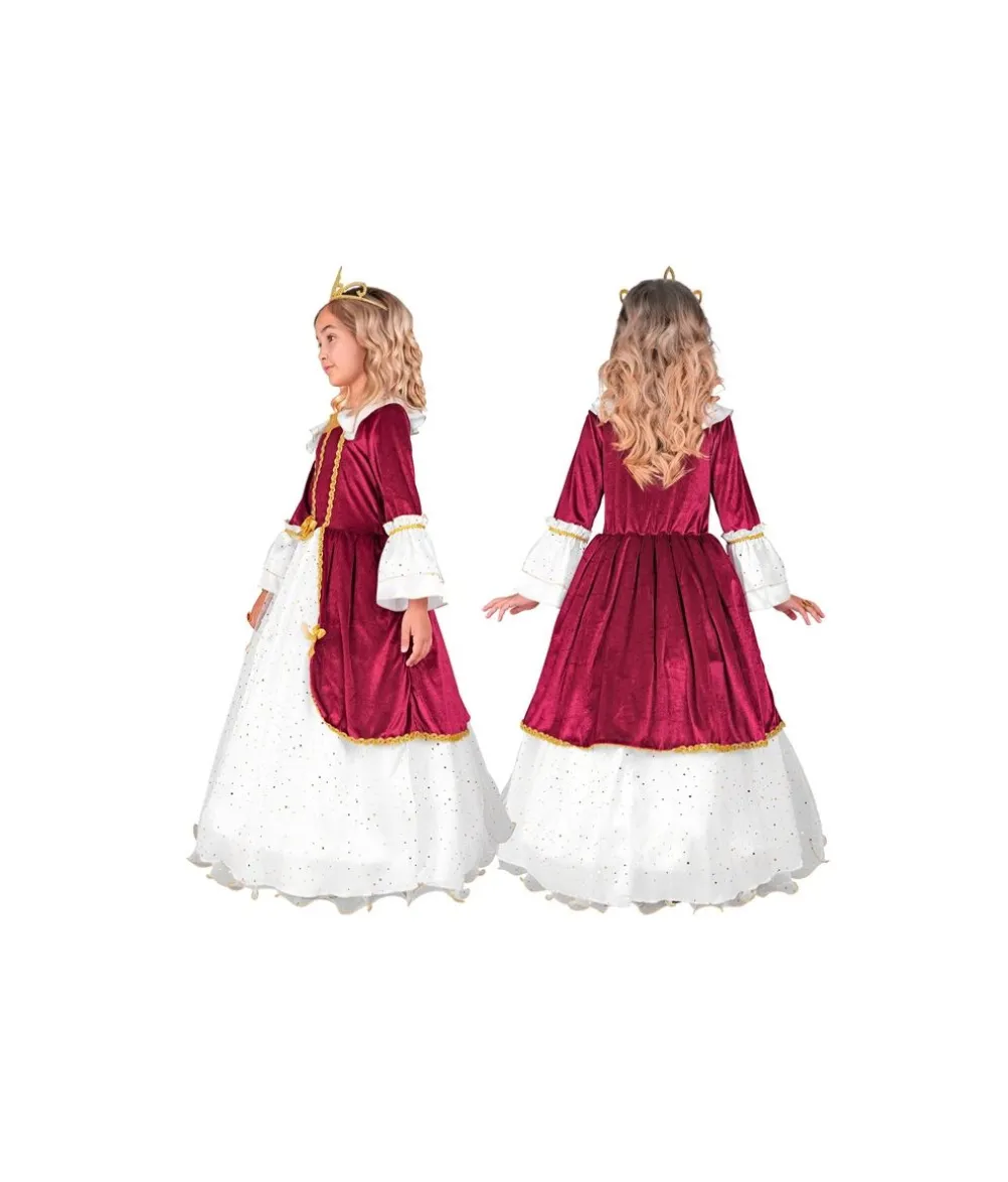 Vinrød prinsessekjole kostume