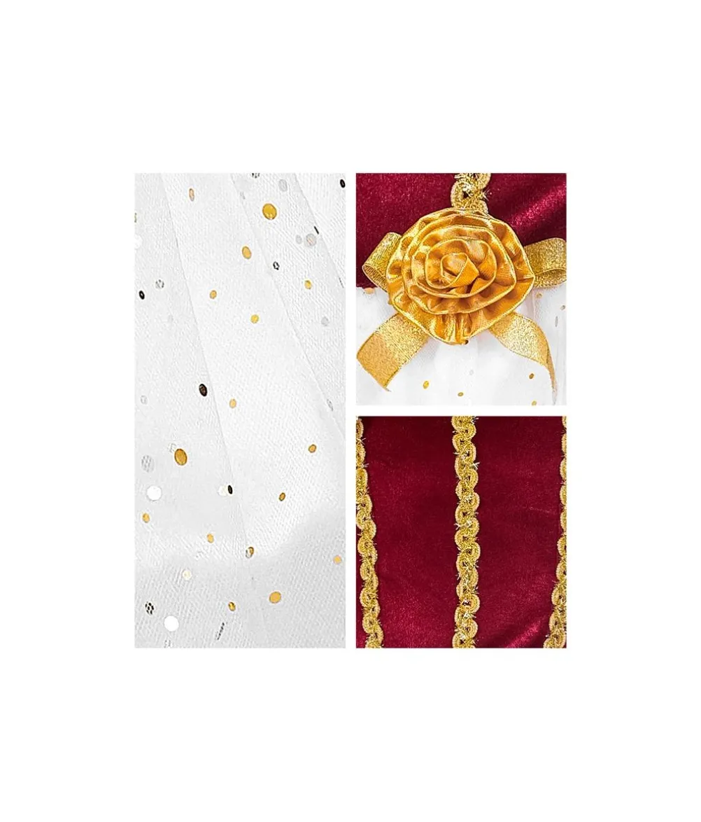 Vinrød prinsessekjole kostume