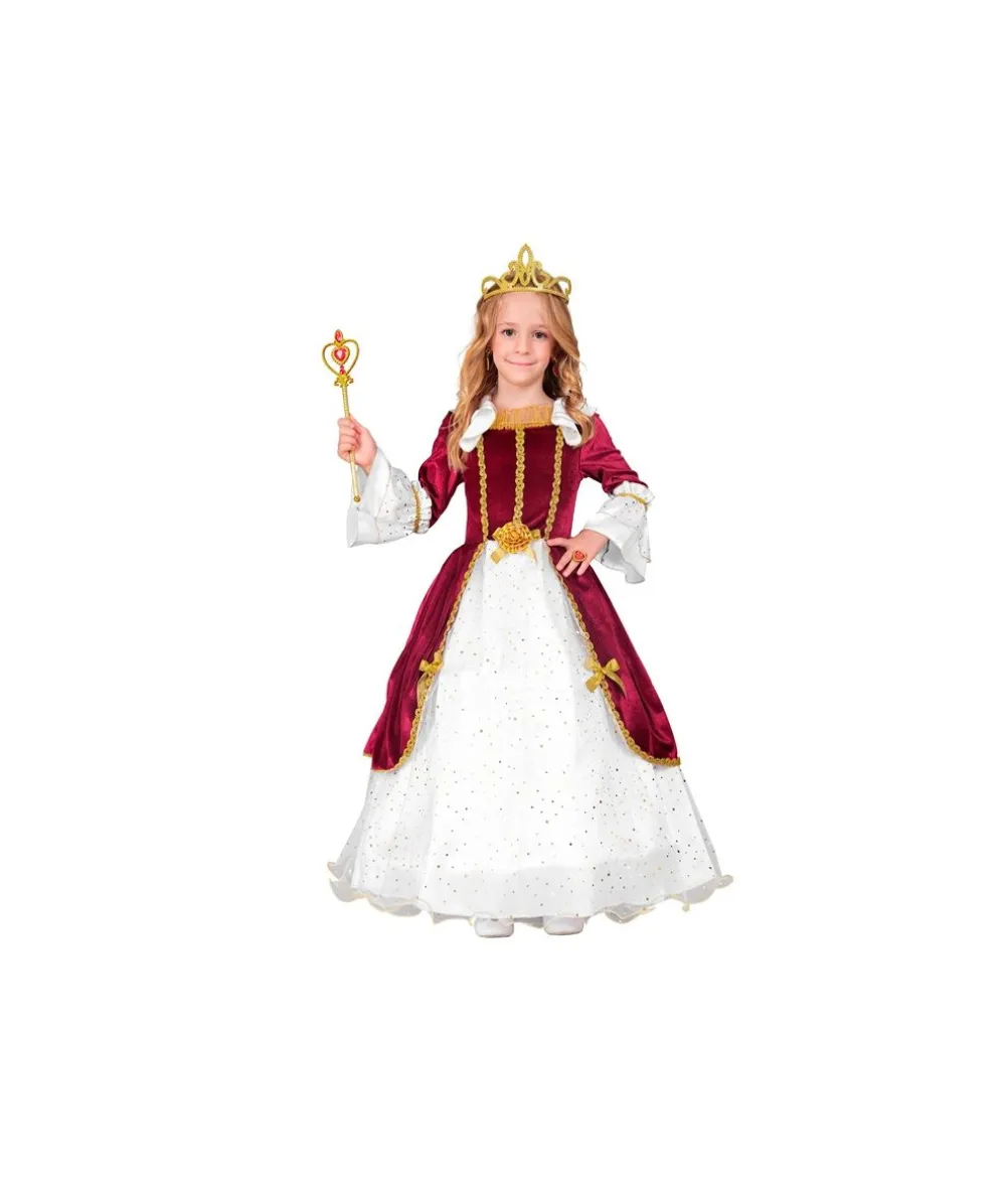 Vinrød prinsessekjole kostume