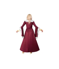 Vinrødt dronning kjole