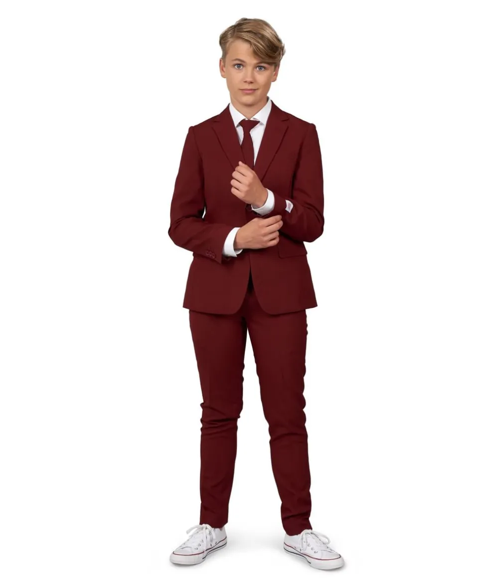 Vinrødt jakkesæt, teen