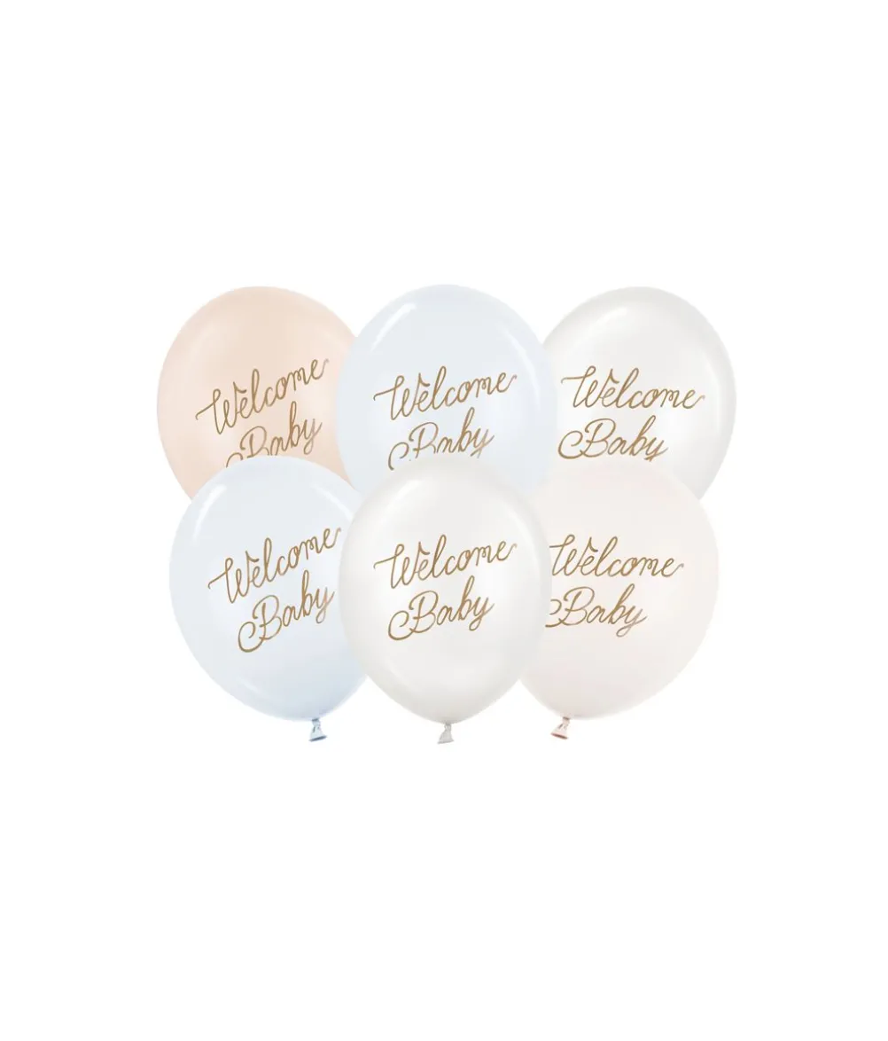 Welcome Baby ballonbuket, blå mix