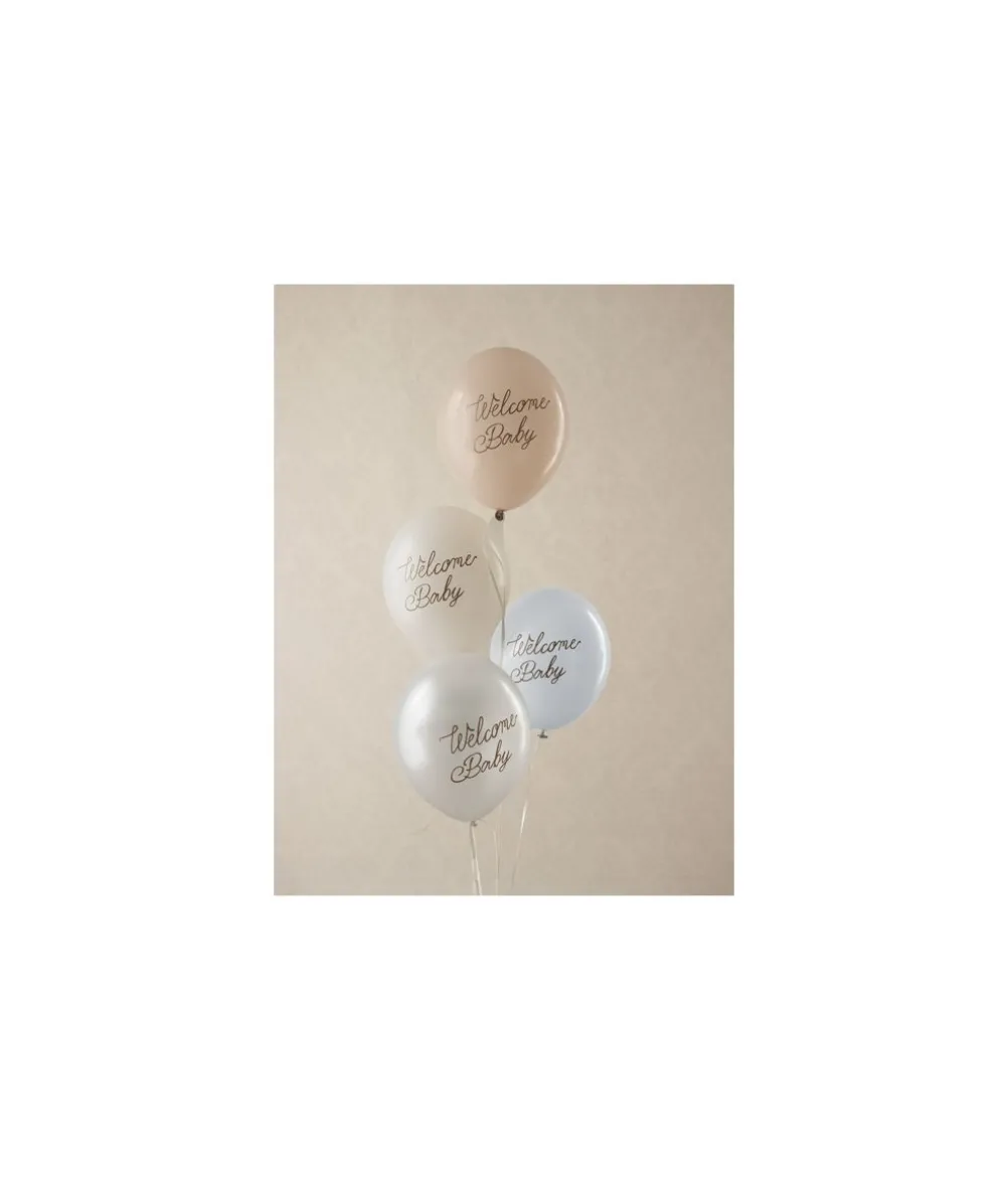 Welcome Baby ballonbuket, blå mix
