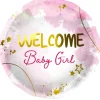 Welcome baby girl folieballon, 45 cm
