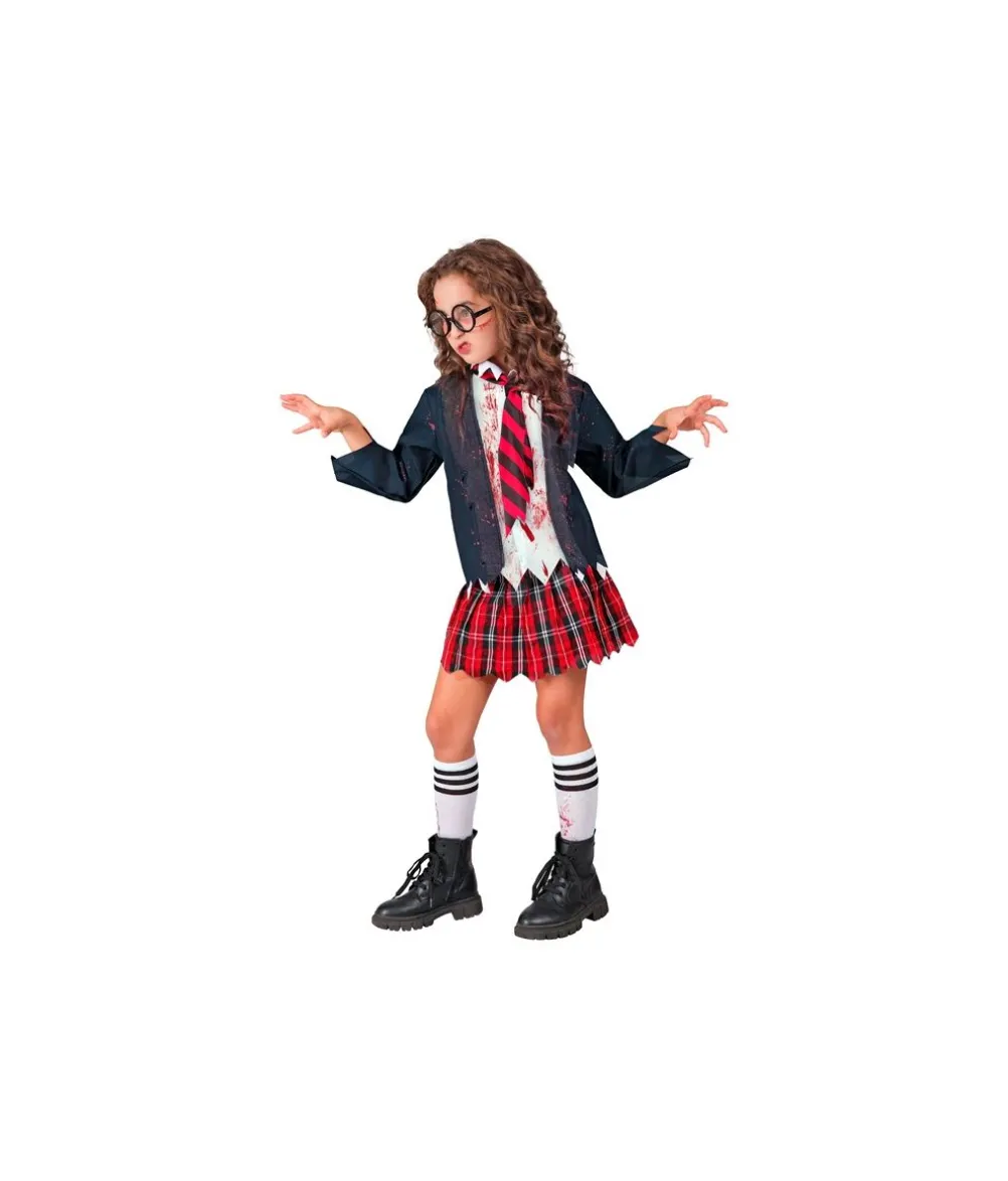Zombie skolepige kostume