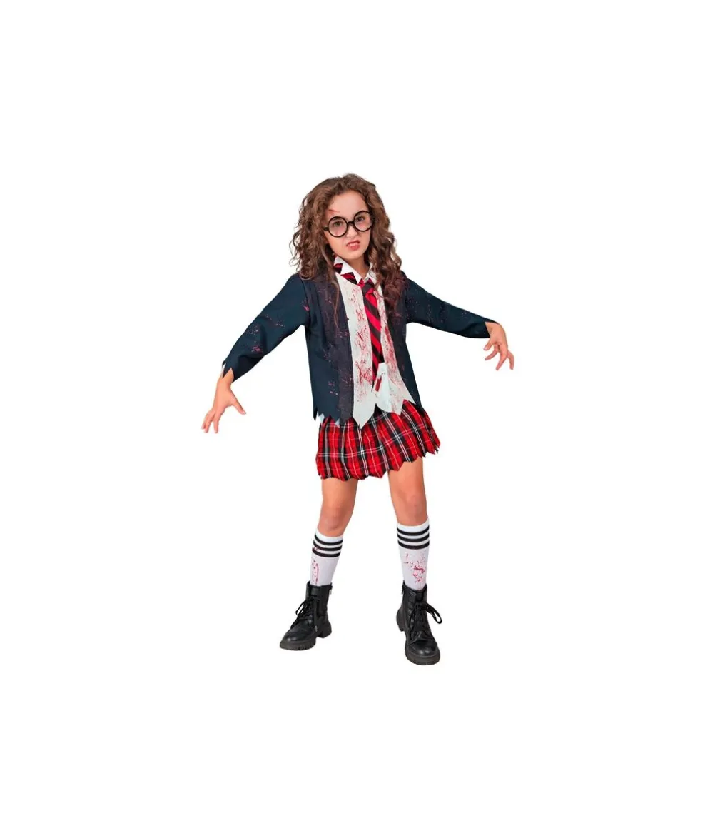 Zombie skolepige kostume